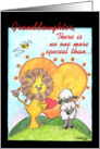 Happy Valentine’s for Granddaughter -Lion and Lamb- No One More Special Than Ewe card