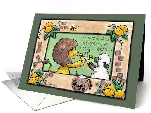 Apology- Blessed is the Peacemaker-Lion and Lamb- Making Lemonade card