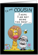 Happy Birthday to my Cousin-Lion and Lamb-Being Nosy card