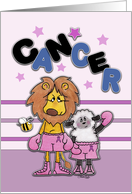 Get Well For Cancer Patient-Lion and Lamb -Make Cancer Black and Blue card