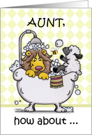 Happy Birthday for Aunt-Lion and Lamb -Bubbly card