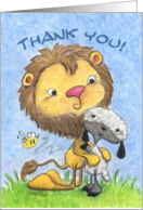 Thank You-Lion and Lamb Hugs card