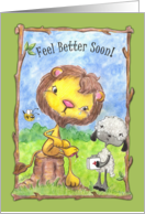 Feel Better Soon/Get Well-Lion and Lamb First Aid card