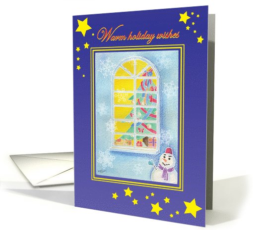 white Christmas night card (734572)