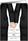 Wedding Day Gay Couple- CUSTOM - Two Men holding hands card