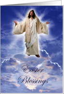 Easter Blessings - Jesus on clouds - Religious card