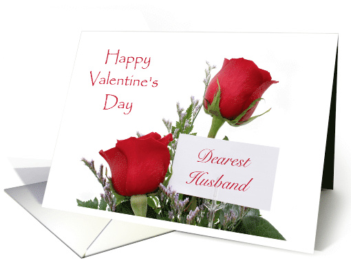 Happy Valentine's Day Dearest Husband - Red Roses card (1205372)