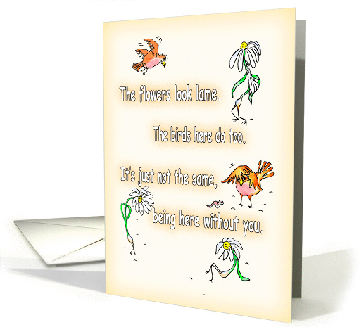 Lame Flowers Missing You card (667142)