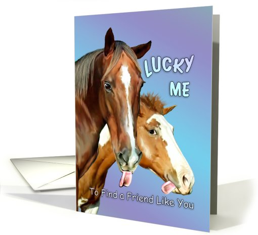 Lucky Me Horses-humor card (674404)