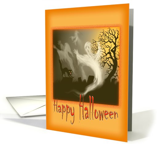 Scaredy-cat- Happy Halloween-blank card (687263)