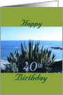 Birthday, 40th, Century plant poem, Ocean beach card