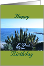 Birthday, 62nd, Century plant, poem, Ocean beach card