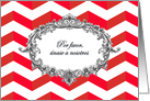 Wedding Invitation, Spanish, chevrons, antique frame card