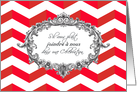 Wedding Invitation, French, chevrons, red, antique frame card