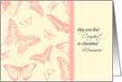 Sympathy card Vintage Butterflies as metaphor for Memories card