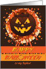 Halloween Pumpkin for Nephew, Grunge Funny Well-lit Cheers card