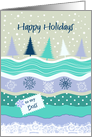 Happy Holidays for Boss Fir Trees Snowflakes Lace Scrapbooking Look card