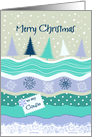 Christmas for Cousin Fir Trees Snowflakes Lace Scrapbooking Look card