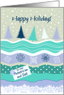 Happy Holidays for Pediatrician, Fir Trees Snowflakes Scrapbook Look card