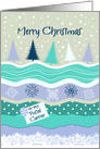 Christmas for Postal Carrier - Fir Trees Snowflakes Scrapbooking Look card