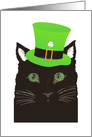 Saint Patrick’s Day Black Cat Wearing Green Hat card