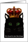 International Cat Day, August 8th, Cat wears Crown, Good to be King card