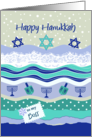 Hanukkah for Boss, Menorah Dreidels Torn Paper Scrapbooking Look card