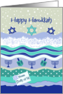 Hanukkah from Both of Us, Menorahs, Dreidels, Lace, Scrapbooking Look card