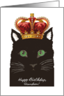 Birthday for Grandson, Cat wears Ornate Crown, Good to be King, Funny card