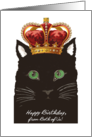 Birthday from Both of Us, Cat wears Ornate Crown, like Royalty card