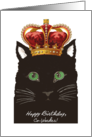 Birthday for Co-Worker, Cat wears Ornate Crown card