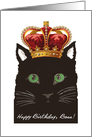 Birthday for Boss, Black Cat wears Crown, Good to be King card