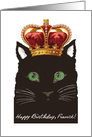 Birthday for Fiance, Cat wears Ornate Crown, Good to be King card