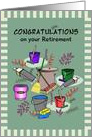 Congratulations to Janitor on Retirement, Brooms, Pails, Sponge card