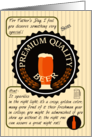 Father’s Day for Son Retro Quality Beer Label Funny Riddle card