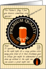 Father’s Day for Brother-in-Law Retro Quality Beer Label Funny Riddle card