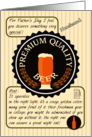 Father’s Day for Husband Retro Quality Beer Label Funny Riddle card