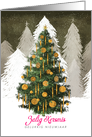 Christmas Tree in Snow Merry Christmas Happy New Year in Dutch card