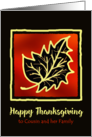 Thanksgiving for Cousin and Her Family Bold Leaf Digital Art card
