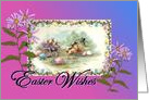 Happy Easter, vintage chicks, rabbits card