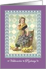 Happy Easter in Czechoslovakian Vintage Dutch Girl Postcard Image card