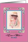 Easter Wishes for Mom Pretty Vintage Woman in Bonnet with Poem card