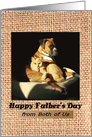 Father’s Day from Both - Boxer cuddling with Cat card