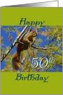 Birthday, 50th, squirrel card