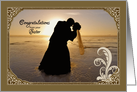 Congratulations, Wedding, Beach Sunset, from Sister to Brother card