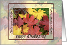 Thanksgiving, for Friend and her Family, fallen leaves card