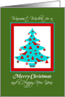 Christmas, decorated tree, poem card