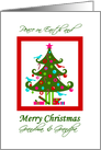 Christmas Tree card for Grandma & Grandpa, Merry / Peace on Earth card