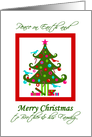 Christmas Tree card for Brother and Family, Merry / Peace on Earth card