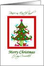 Merry Christmas Decorated Tree Peace on Earth for Co-worker card